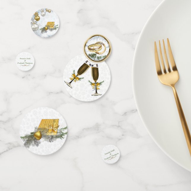 Confettis Mariage de Noël blanc (Groupe)