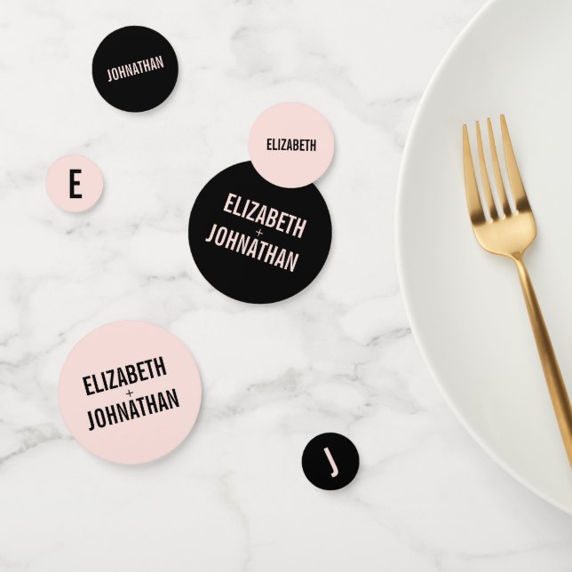 Confettis Mariage de typographie rose simple et minimale (Groupe)