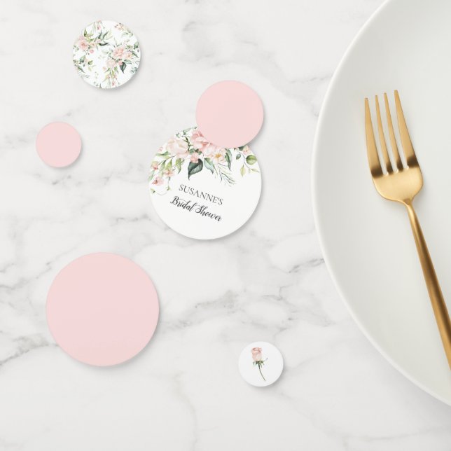 Confettis Mariage Fleurs Roses Fuschia et Verdure Baptême de (Groupe)