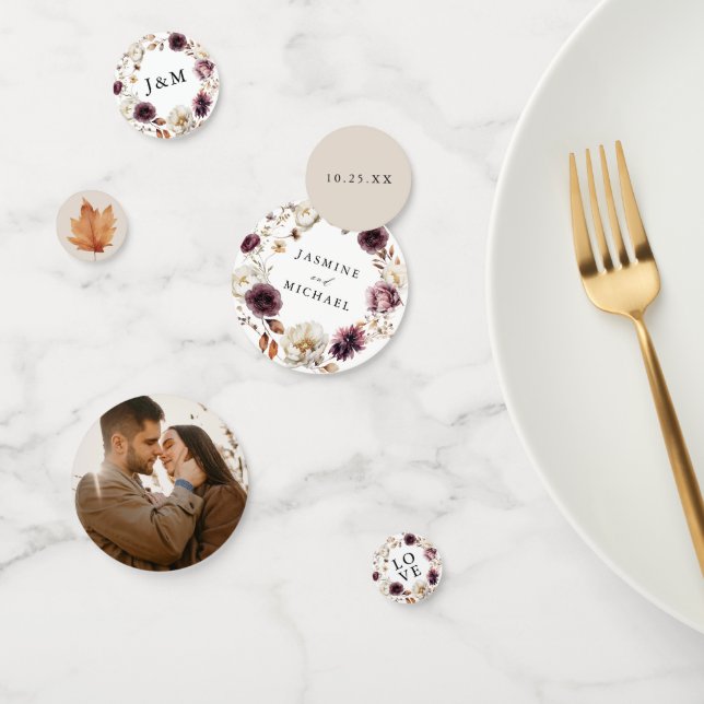 Confettis Mariage Floral Automnal Rustique (Groupe)