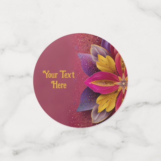 Confettis Mariage Floral Élégant (Petit recto)