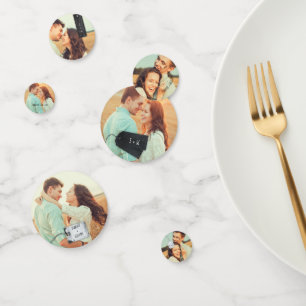 Confettis Mariage photo personnalisé Rustic Scrapbook
