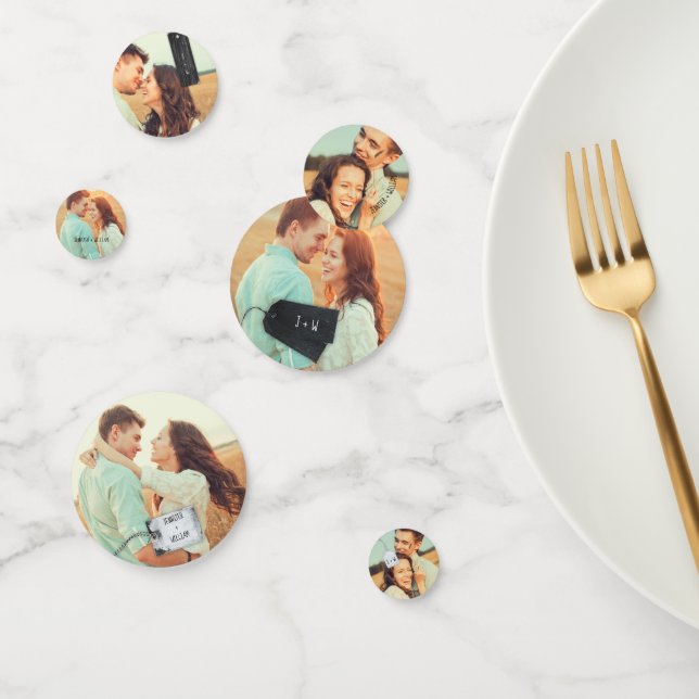 Confettis Mariage photo personnalisé Rustic Scrapbook (Groupe)