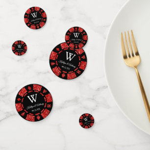 Confettis Mariage Red Parties scintillant Poker Chip Casino