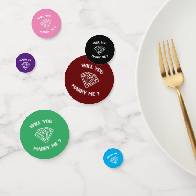 Confettis Me Marierez-Vous Texte Art Déco Neon Diamond (Groupe)