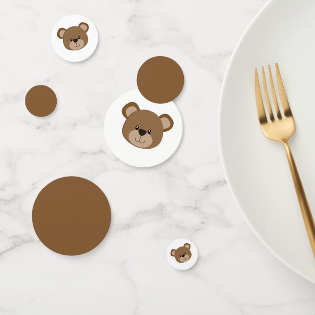Confettis Mignonne Petite Ours Brown face (Groupe)