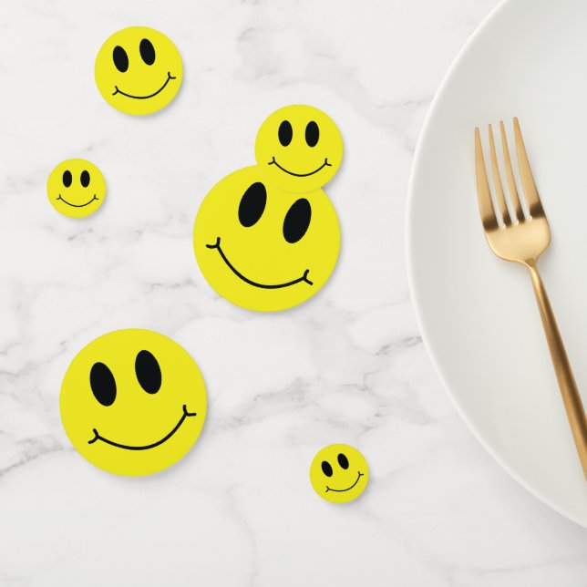 Confettis Millions de sourires visage gris jaune (Groupe)