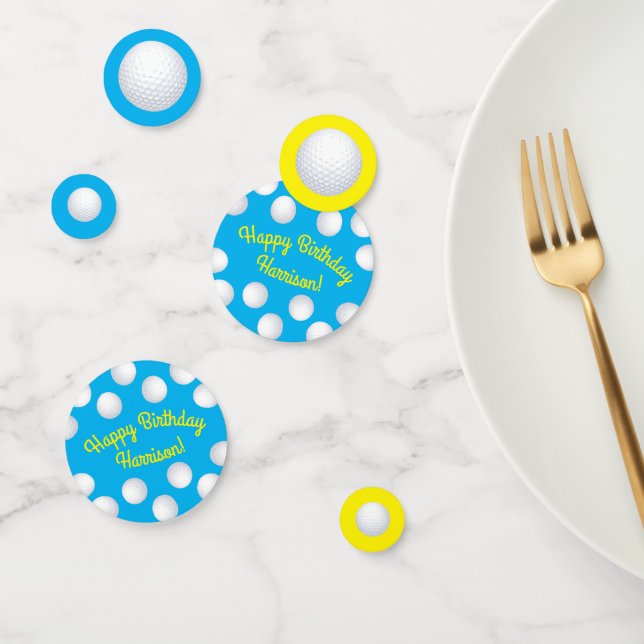 Confettis Mini Golf Balls Anniversaire Fête Enfants Bleu (Groupe)