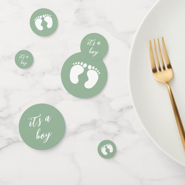 Confettis Moderne C'est un garçon baby shower vert genre neu (Groupe)