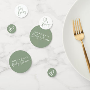 Confettis Moderne Sage Oh Baby Baby shower simple