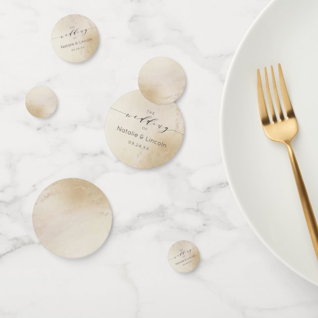 Confettis Monogramme Ombre Yellow Gold Frosted Foil Mariage (Groupe)