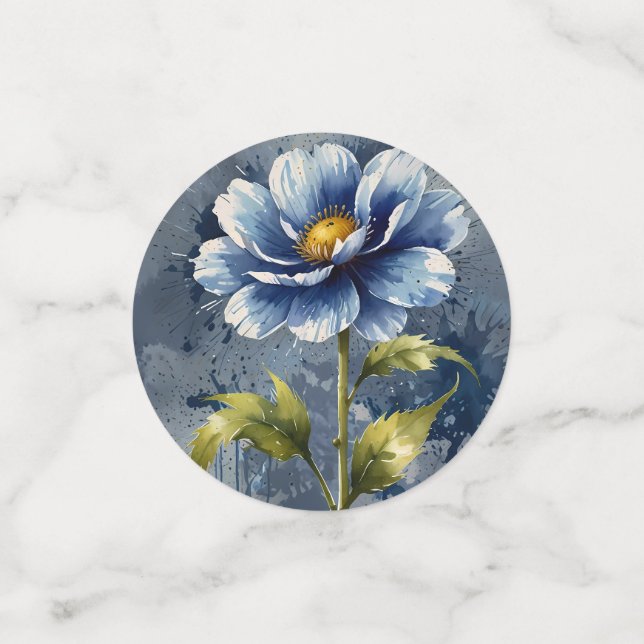 Confettis Motif d'aquarelle de fleurs bleues (Petit recto)