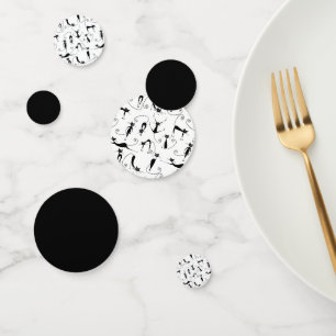 Confettis Motif de chat noir élancé fantaisiste