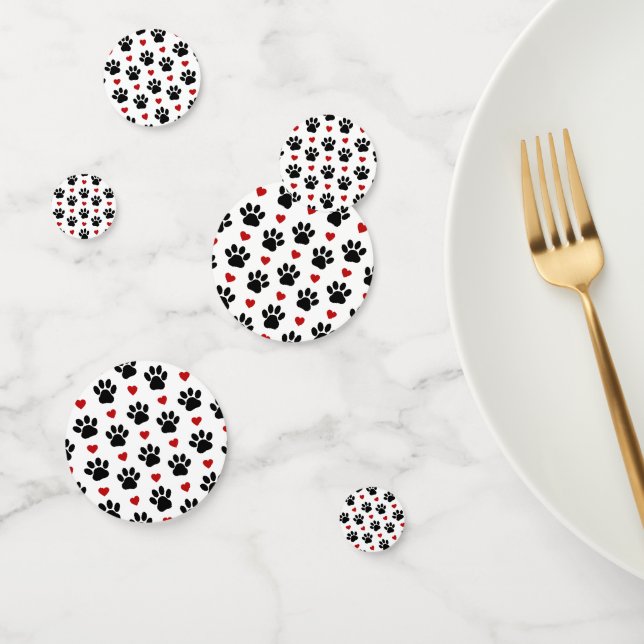 Confettis Motif De Pâtes, Pâtes De Chien, Pâtes Noires, Coeu (Groupe)