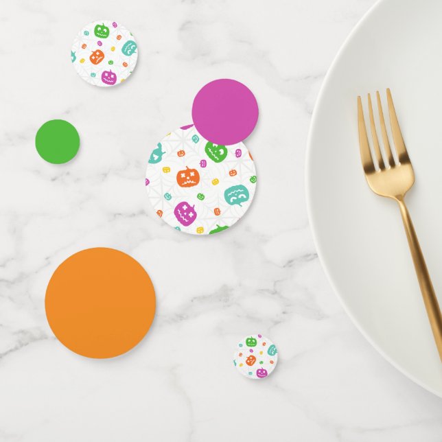 Confettis Motif d'Halloween Citrouille multicolore (Groupe)