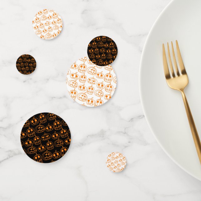 Confettis Motif d'Halloween Citrouille orange (Groupe)