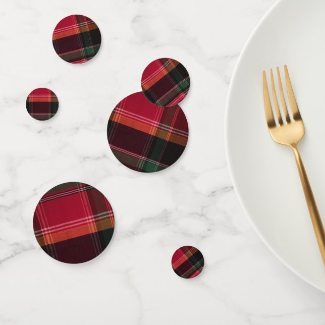 Confettis Motif Red Green Carré Plaid Madras (Groupe)
