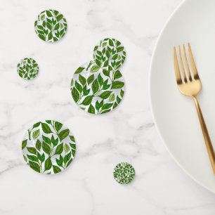 Confettis Motif sans couture avec Feuilles de thé vert
