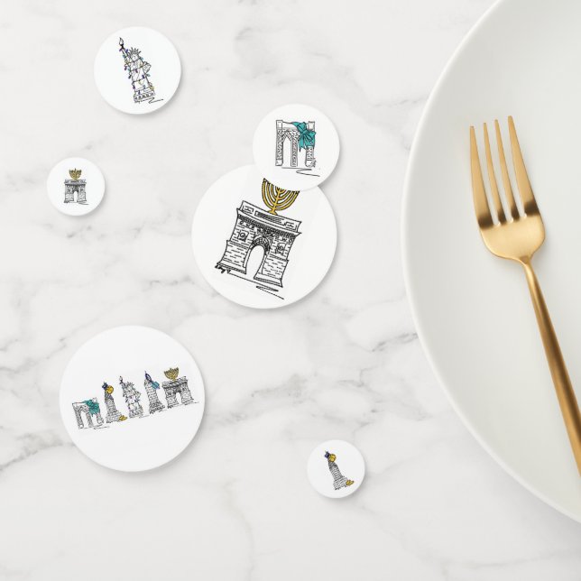 Confettis New York City New YC Points de repère Hanoukka Hol (Groupe)