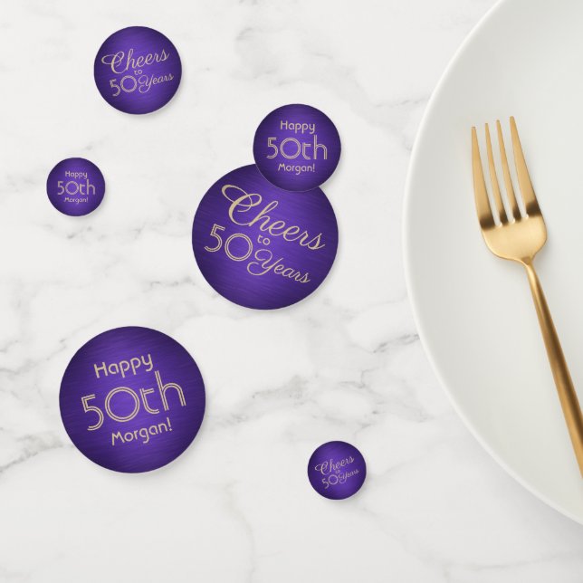 Confettis N'IMPORTE QUEL Oeuvre d'Anniversaire Brossé Purple (Groupe)