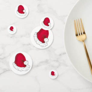 Confettis Noël Casquette du Père Noël Rouge Joyeuses fêtes