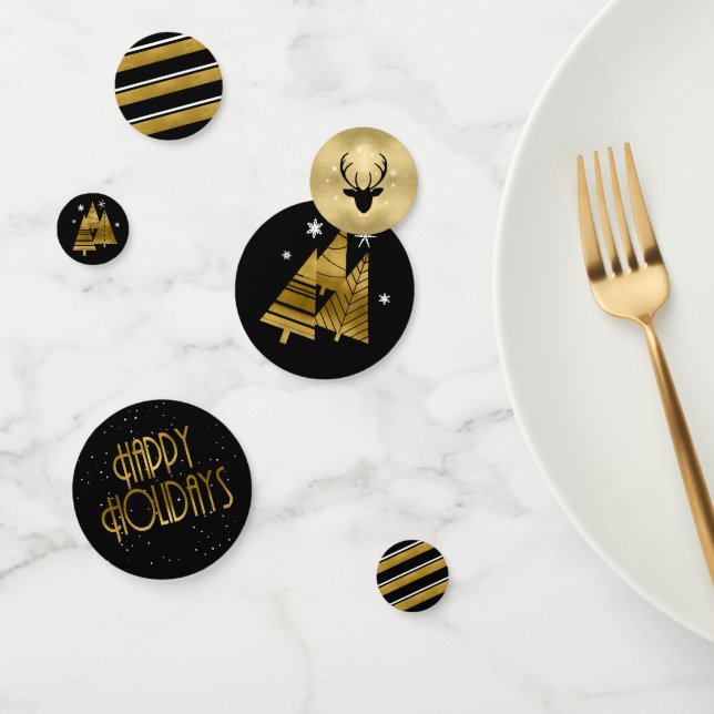 Confettis Noël Joyeux Vacances Antlers Gold ID864 (Groupe)