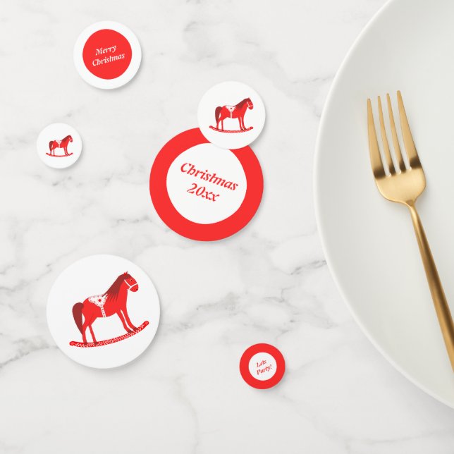 Confettis Noël scandinave Cheval Rocse Custom (Groupe)