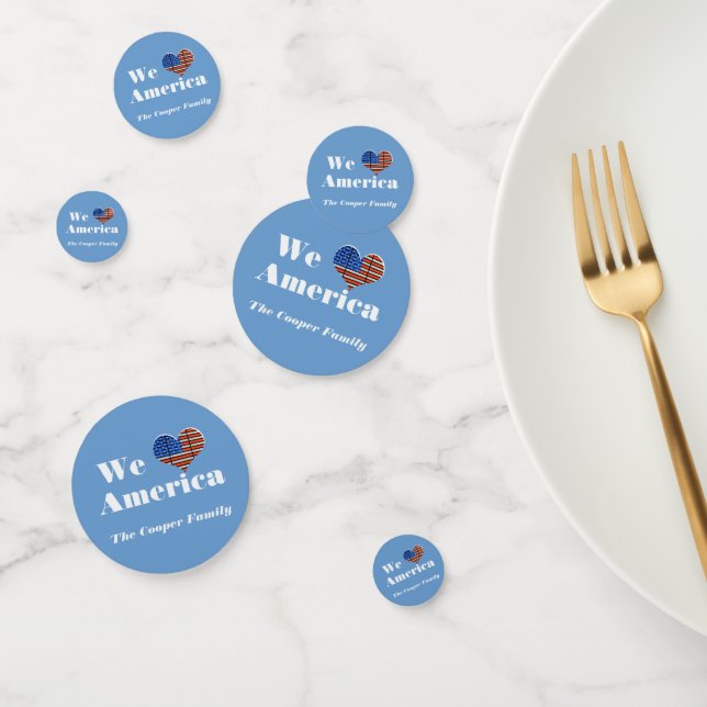 Confettis Nous aimons l'Amérique Nom personnalisé (Groupe)