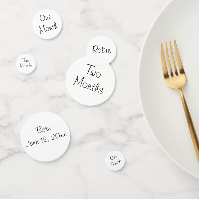 Confettis Nouvelle légende photo bébé Baby shower table Conf (Groupe)