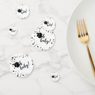 Confettis Oh Bébé Noir + Blanc Splatter Unisex Baby shower