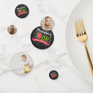 Confettis One In A Melon Chalkboard 1er Anniversaire Photo
