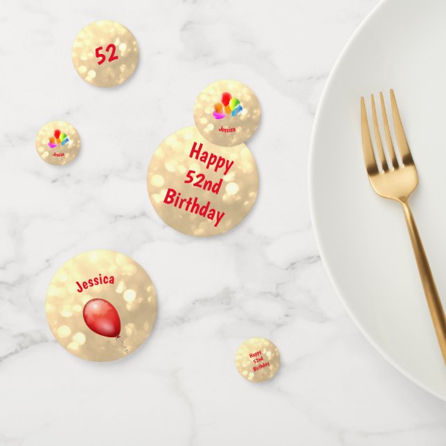 Confettis Or brillant Happy 52e anniversaire conception de b (Groupe)