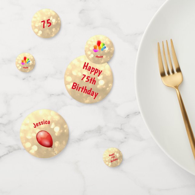Confettis Or brillant Joyeux 75e anniversaire conception de  (Groupe)