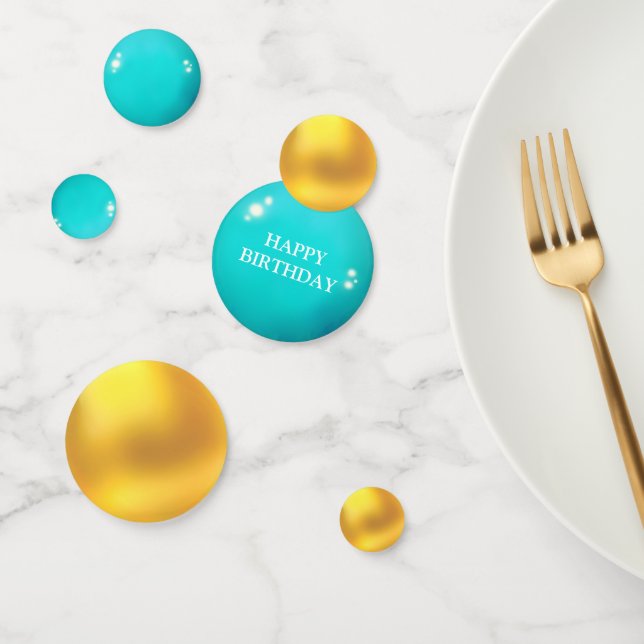 Confettis Or chic et turquoise (Groupe)