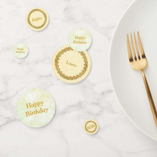 Confettis Or personnalisé 80e anniversaire (Groupe)