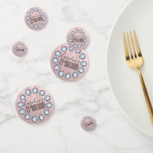 Confettis Or Rose de luxe Verre Texture Anniversaire