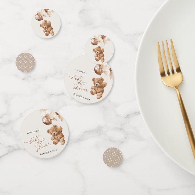 Confettis ours en peluche, ours bébé, ballons Brown, Baby sh (Groupe)