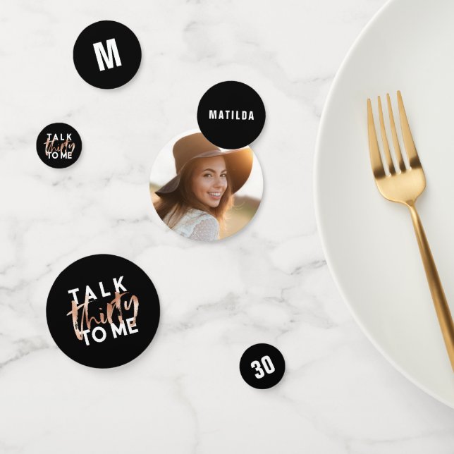 Confettis Parlez 30 à moi la typographie féminine moderne an (Groupe)