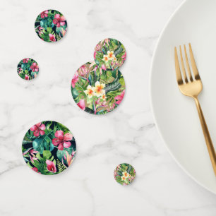 Confettis Parti hawaïen Feuille de la flore tropicale