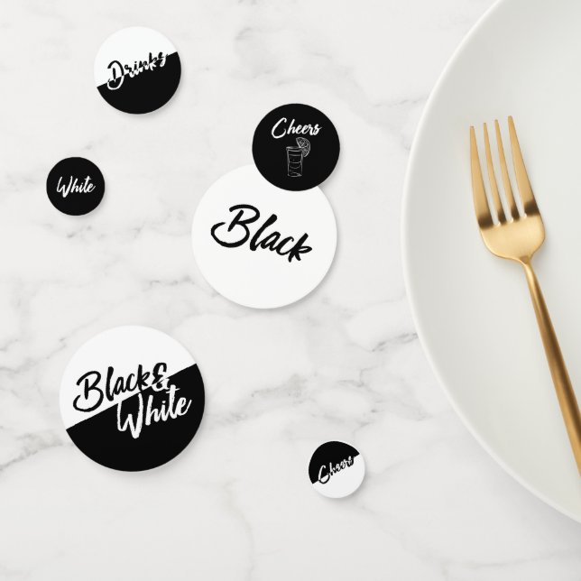 Confettis Parti noir et blanc chic (Groupe)