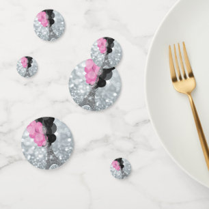 Confettis Parties scintillant Argent Tour Eiffel Ballons ros