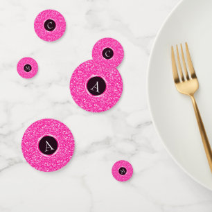 Confettis Parties scintillant Et Cercles Rose Chaud