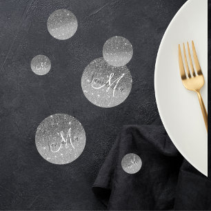 Confettis Parties scintillant gris moderne éclabousser Nom p