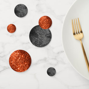 Confettis Parties scintillant orange et noire