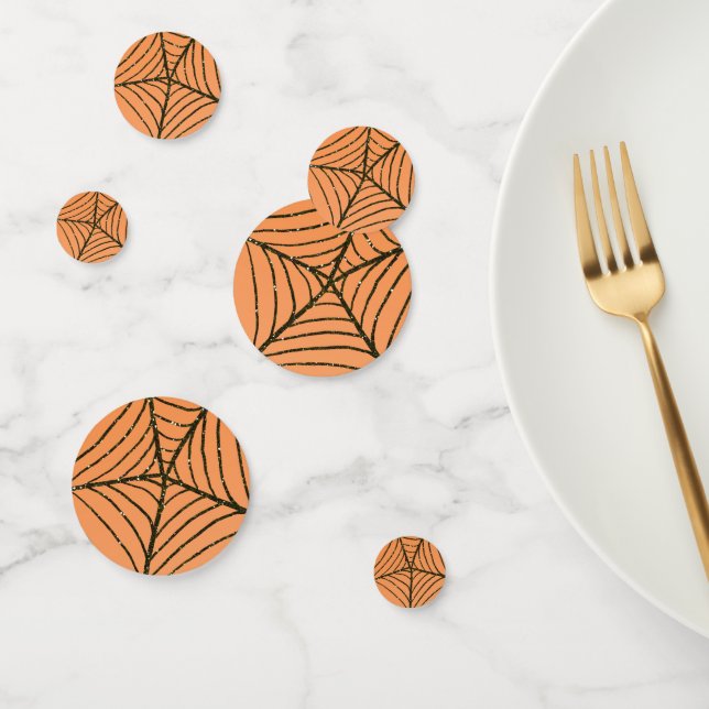 Confettis Parties scintillant orange et noire Spider Web Hal (Groupe)