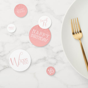 Confettis Parties scintillant rose Gold Sweet sixteen Cascad