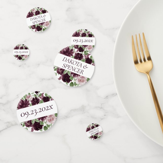 Confettis Passion Maussade | Mariage Floral Violet Dramatiqu (Groupe)