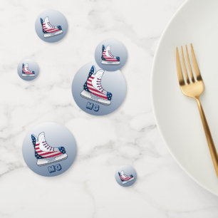 Confettis Patins de hockey USA Monogramme