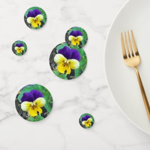 Confettis Pensée violette et jaune