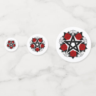 Confettis Pentagramme aux roses rouges